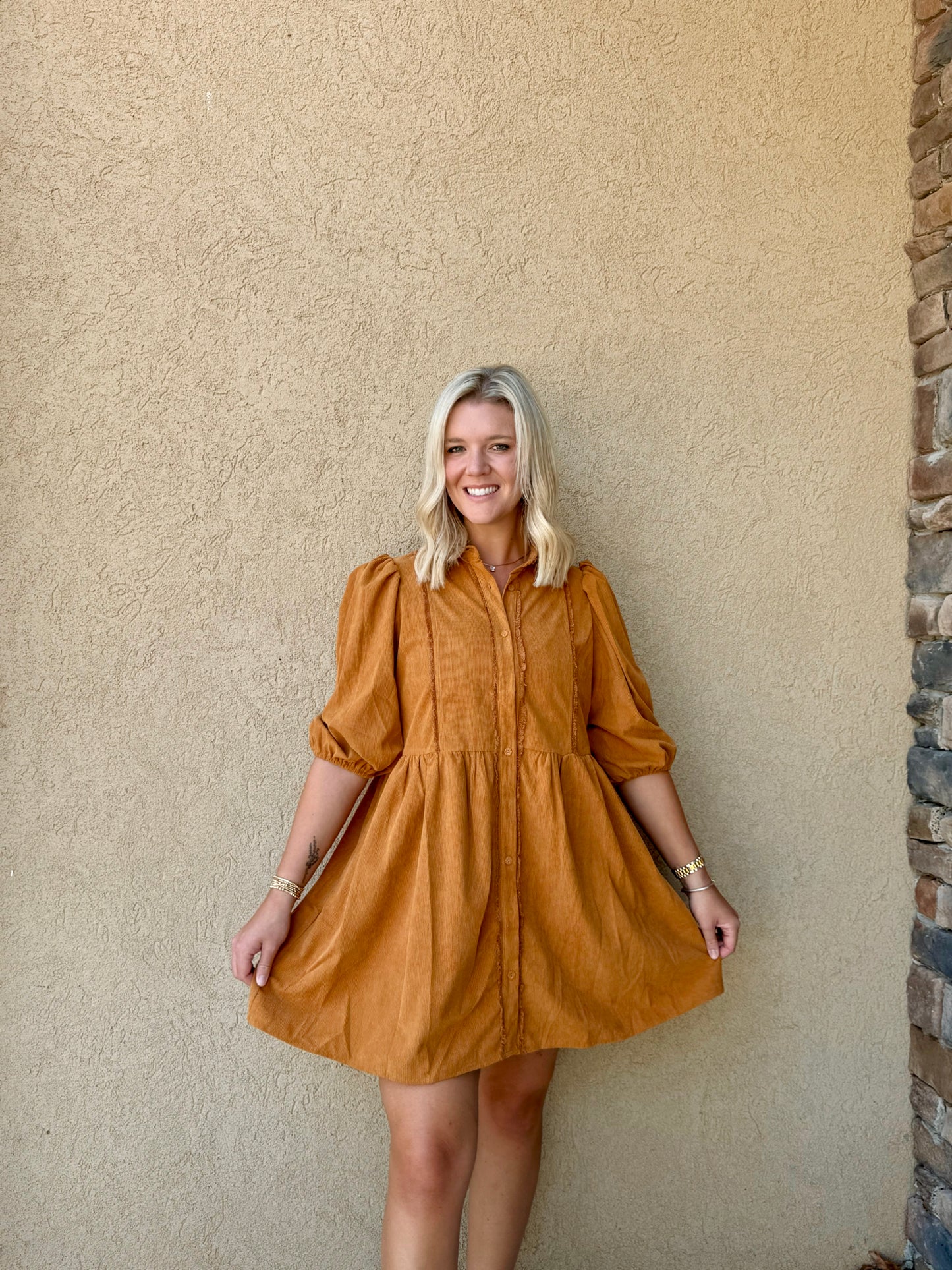 Golden Hour Corduroy Dress