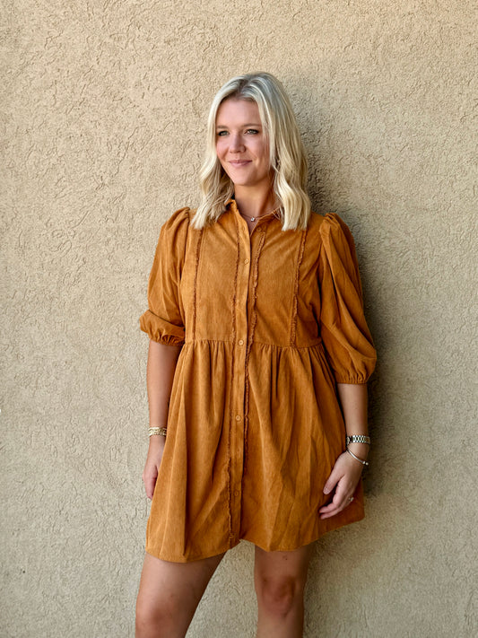 Golden Hour Corduroy Dress